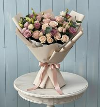 Букет цветов из:  Розы и Лизиантусы в Идринском