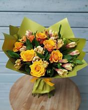 Букет цветов из:  Альстромерии и Розы в Идринском