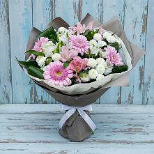Букет цветов из:  Герберы, Альстромерии и Хризантемы в Идринском