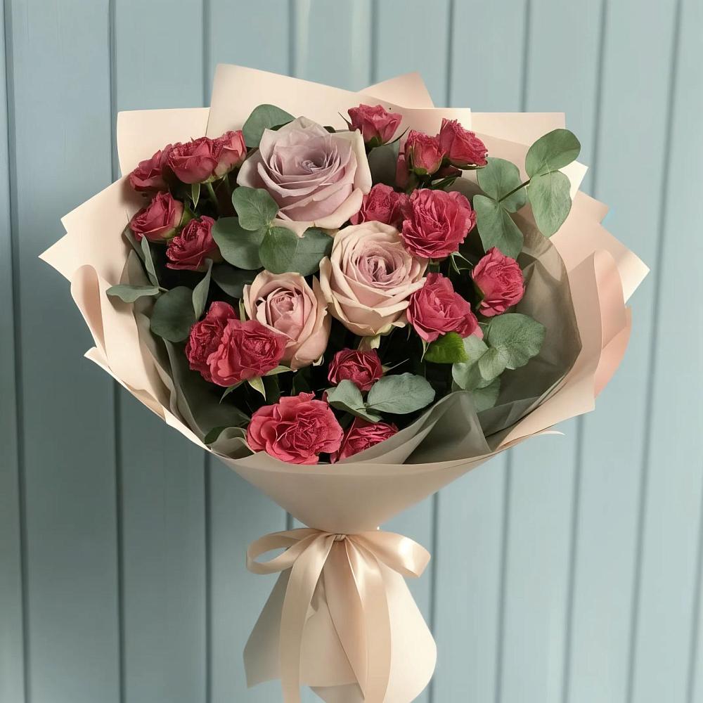 Букет цветов из: Гвоздики и Розы в Идринском