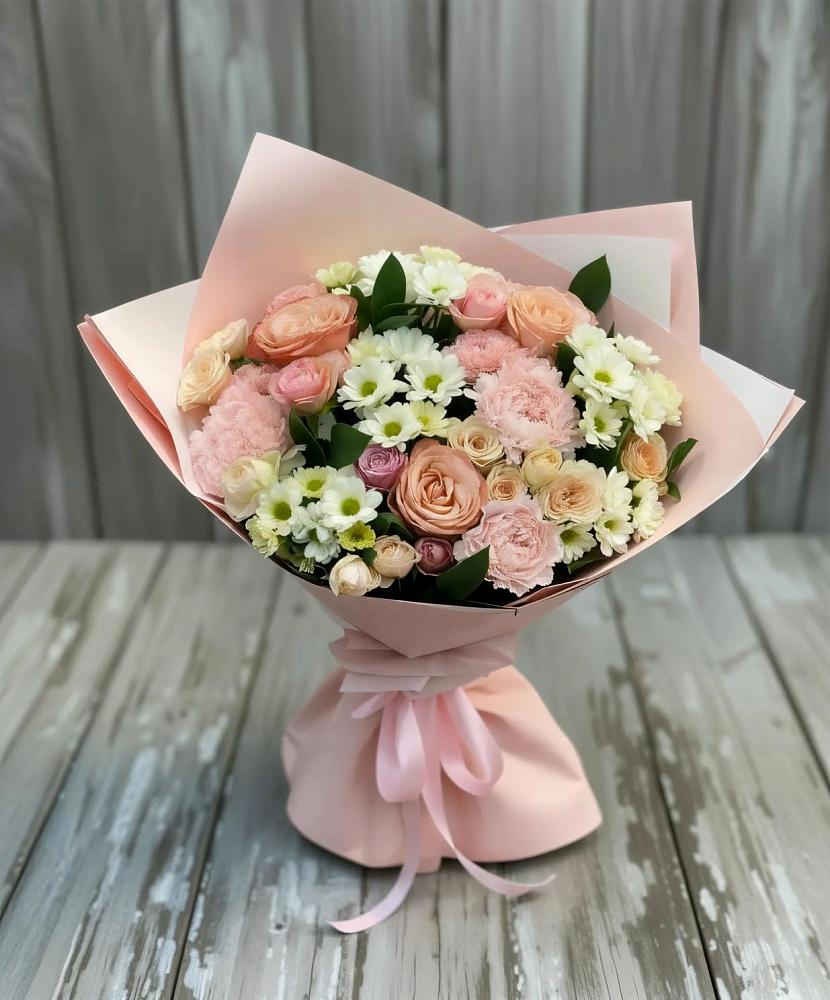 Букет цветов из: Гвоздики, Розы и Хризантемы в Идринском