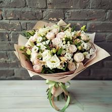 Букет цветов из:  Альстромерии, Розы и Хризантемы в Идринском
