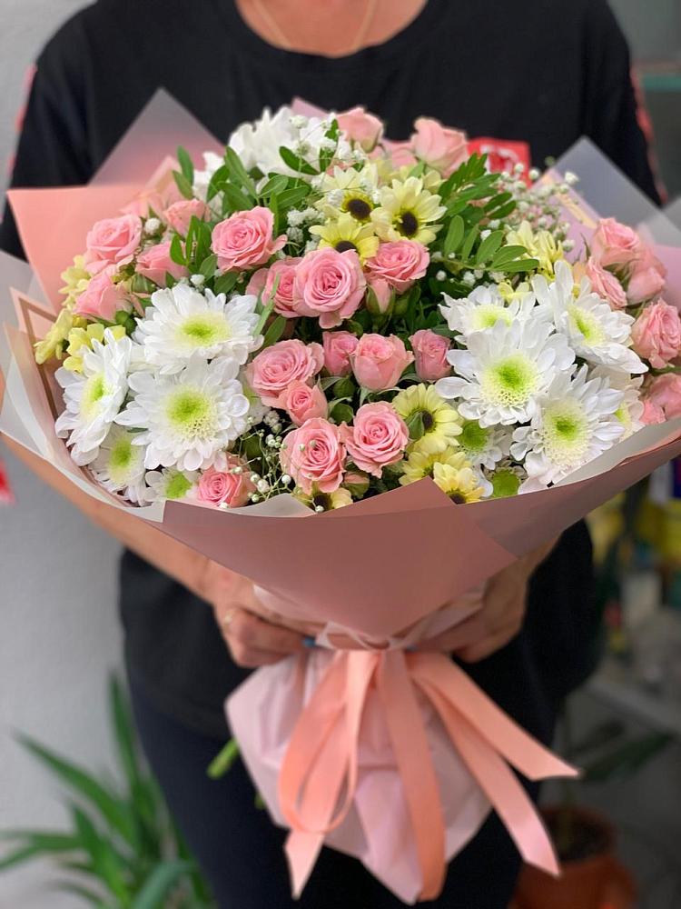 Букет цветов из: Розы и Хризантемы в Идринском