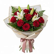 Букет цветов из:  Лилии и Розы #REPLACE_PRED# Идринском