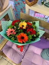Букет цветов из:  Герберы, Хризантемы и Альстромерии #REPLACE_PRED# Идринском