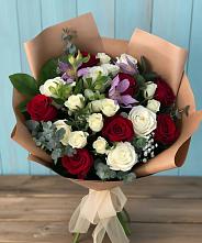 Букет цветов из:  Розы и Альстромерии #REPLACE_PRED# Идринском
