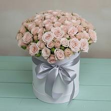 Цветочная композиция из Розы в шляпной коробке в Идринском