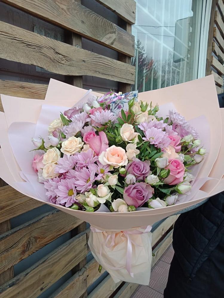 Букет цветов из: Розы и Хризантемы в Идринском