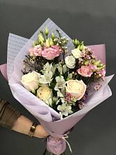 Букет цветов из:  Альстромерии, Розы и Лизиантусы #REPLACE_PRED# Идринском