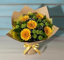 Букет цветов из:  Герберы и Хризантемы в Идринском