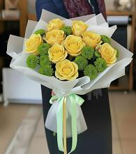 Букет цветов из:  Хризантемы и Розы в Идринском