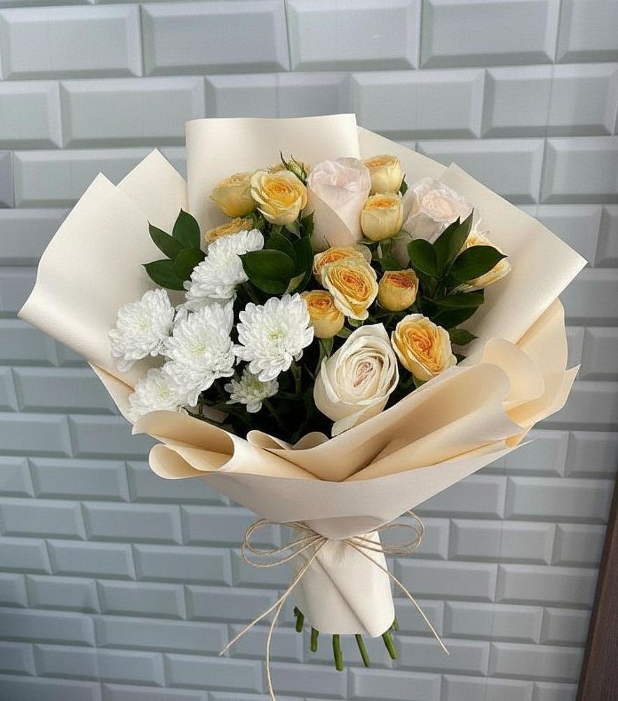 Букет цветов из: Розы и Хризантемы в Идринском