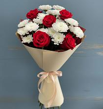 Букет цветов из:  Розы и Хризантемы в Идринском