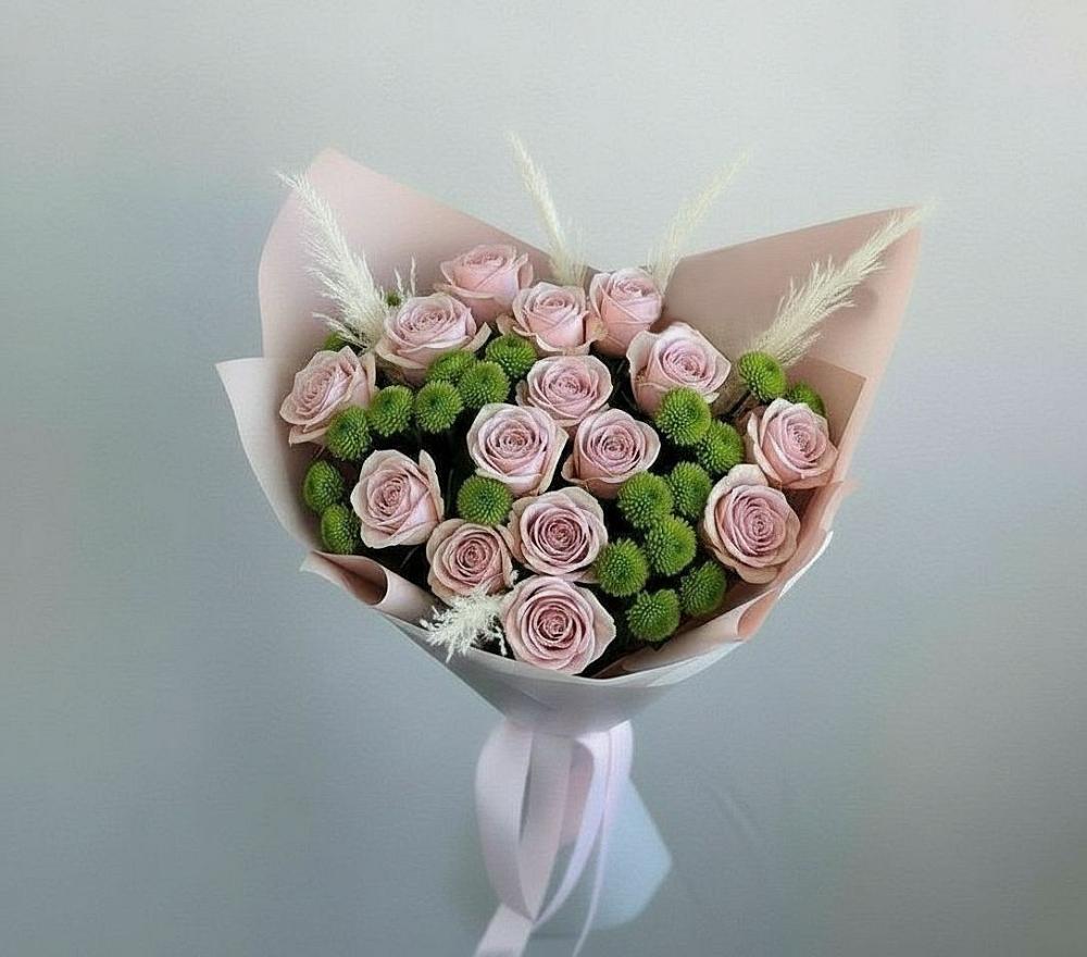 Букет цветов из: Розы и Хризантемы в Идринском