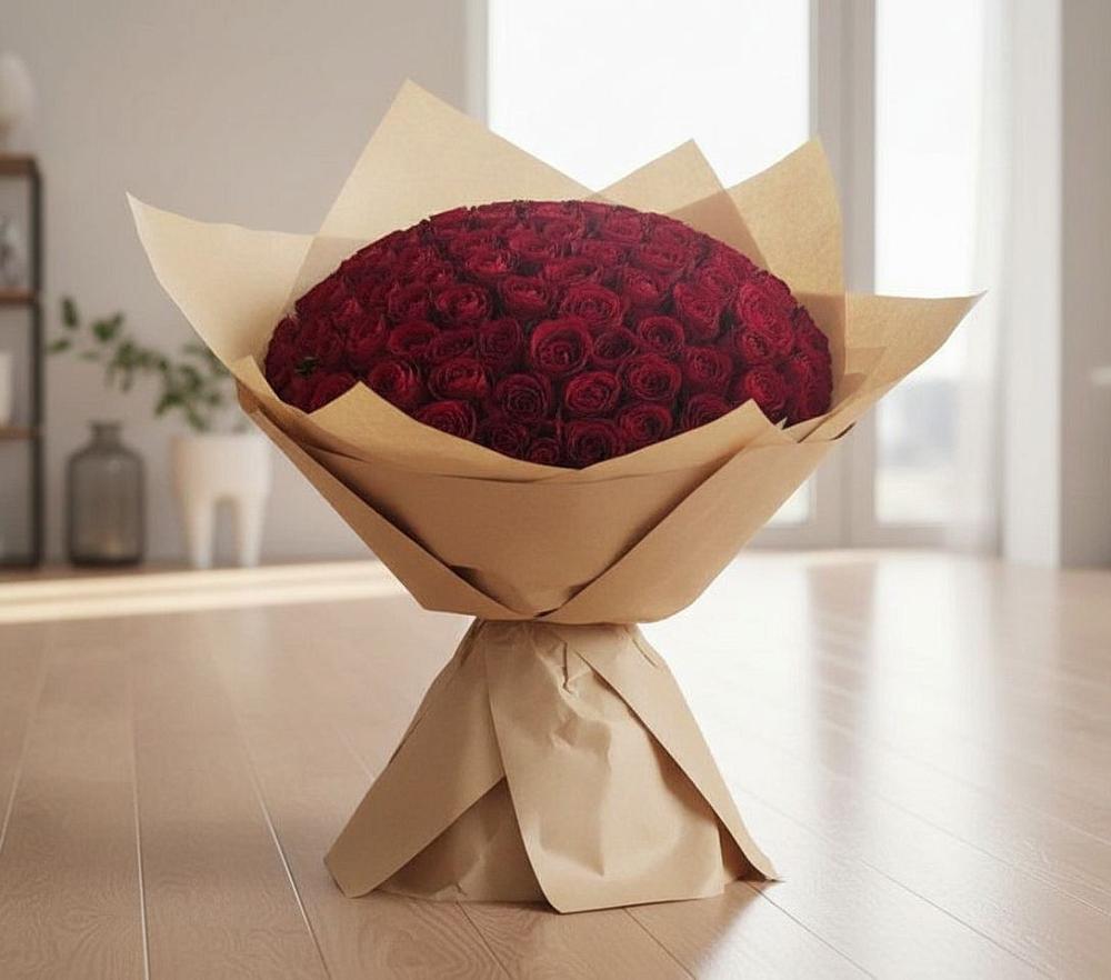 Букет 101 Красная роза в Идринском