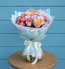 Букет цветов из:  Хризантемы и Розы в Идринском