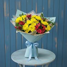 Букет цветов из:  Альстромерии и Хризантемы в Идринском