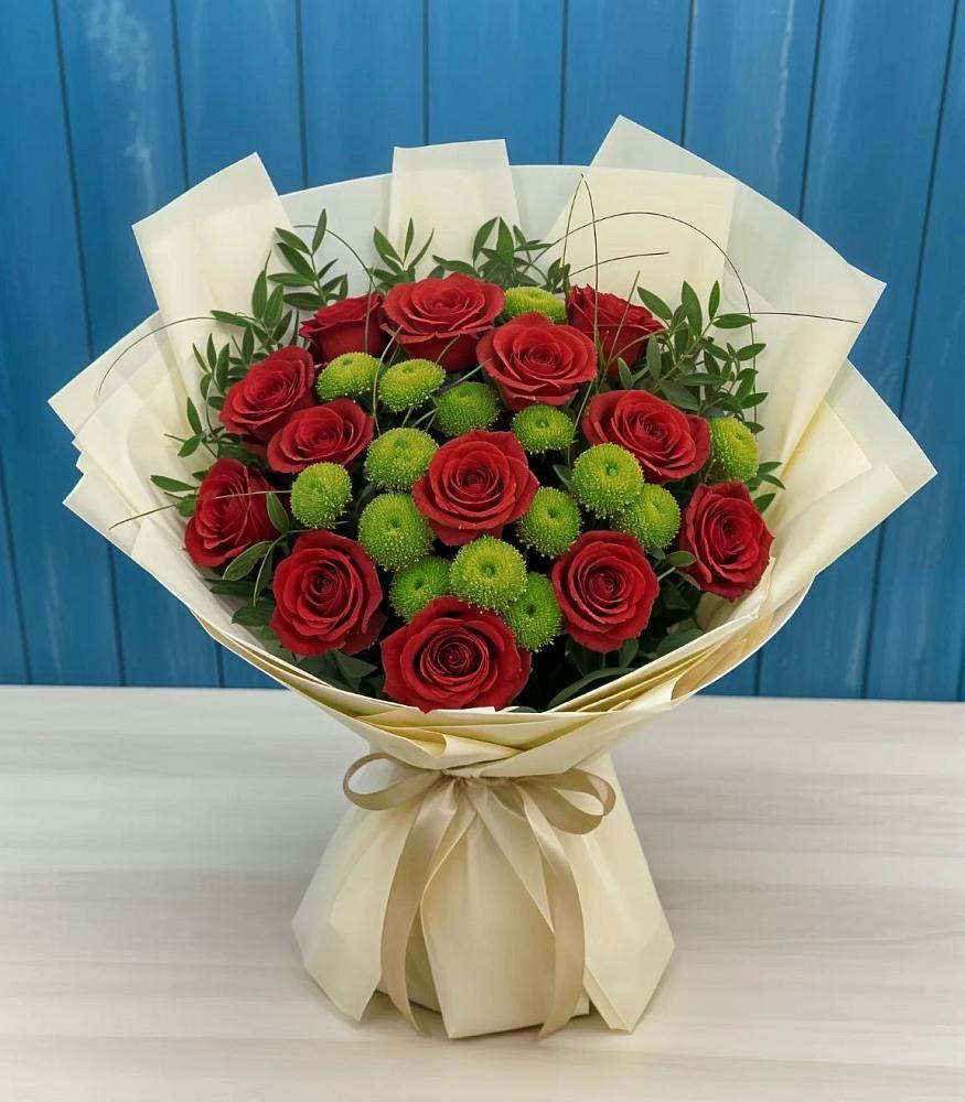 Букет цветов из: Розы и Хризантемы в Идринском