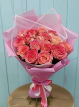 Букет 15 Розовых роз Равель #REPLACE_PRED# Идринском