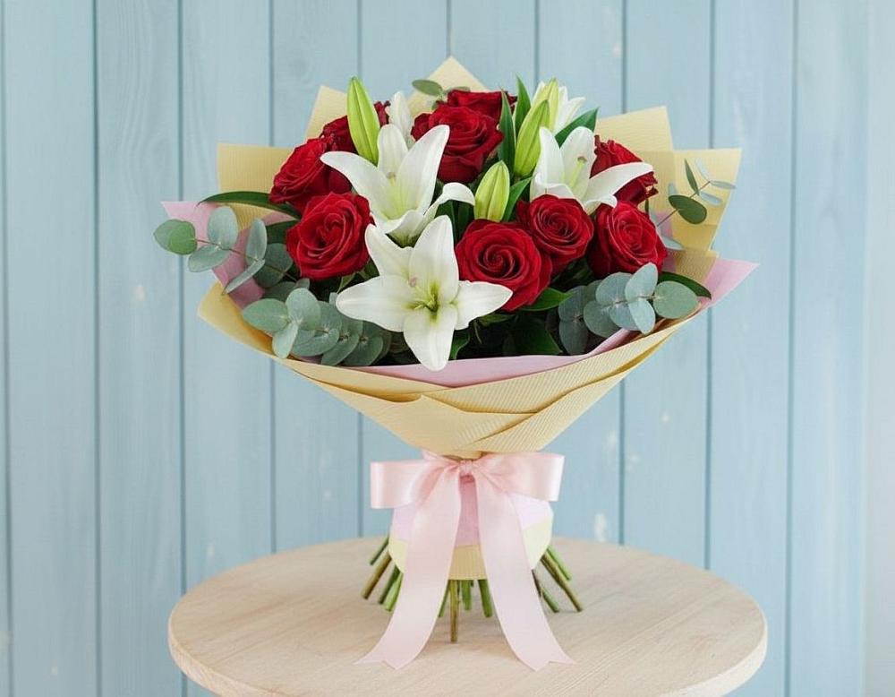 Букет цветов из: Лилии и Розы в Идринском